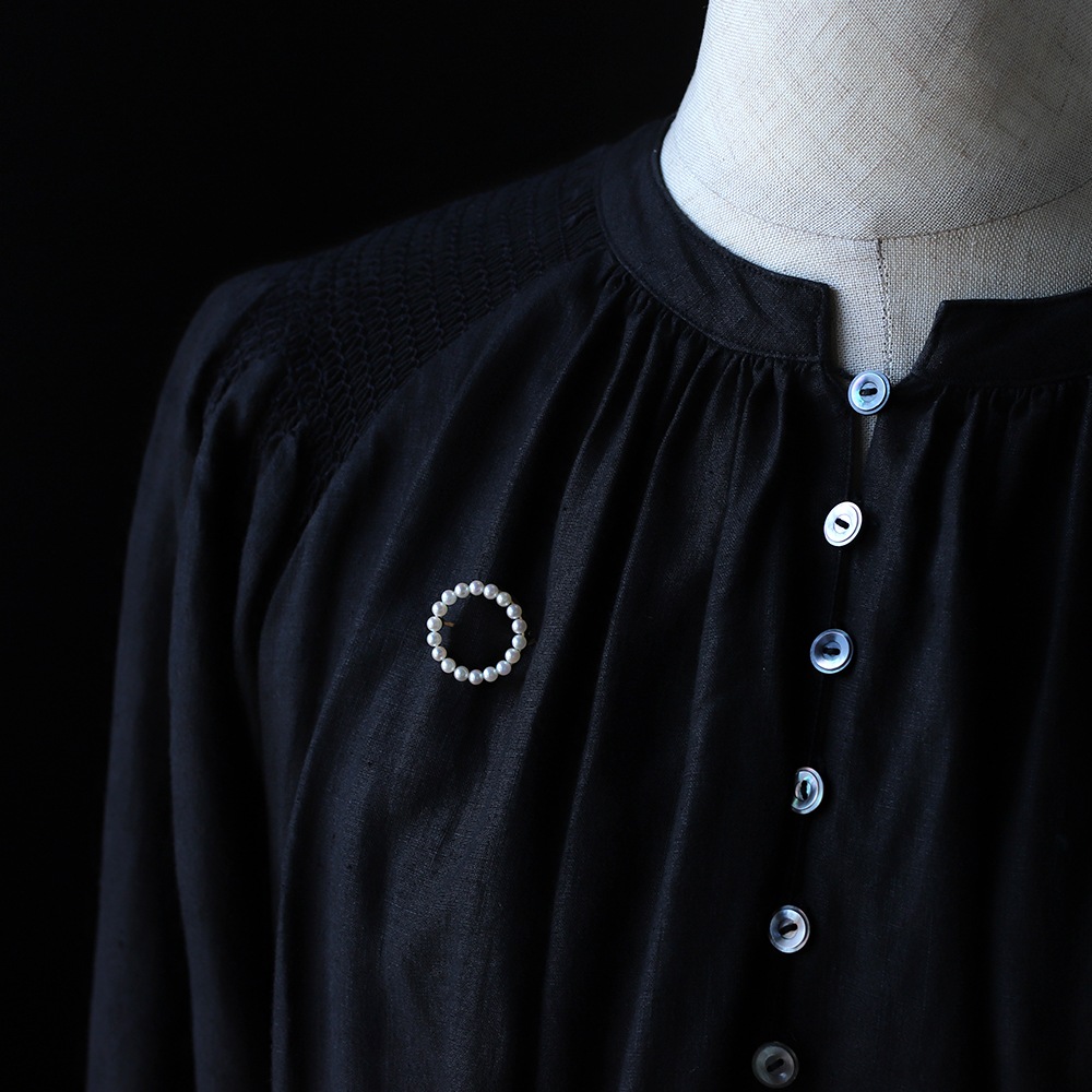 【1980s】TIFFANY&Co. 14k Gold Pearl Circular Brooch