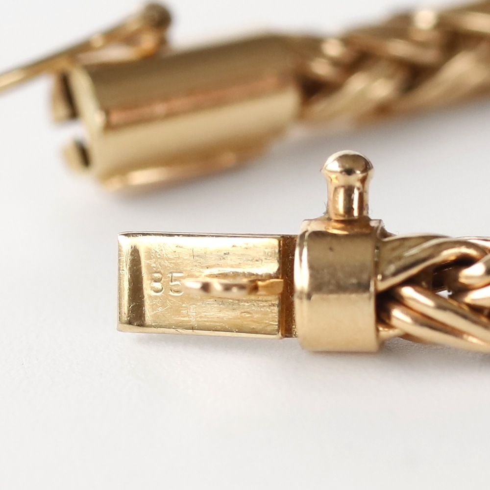 【1980s】TIFFANY&Co. 14k Gold Braid Chain Bracelet