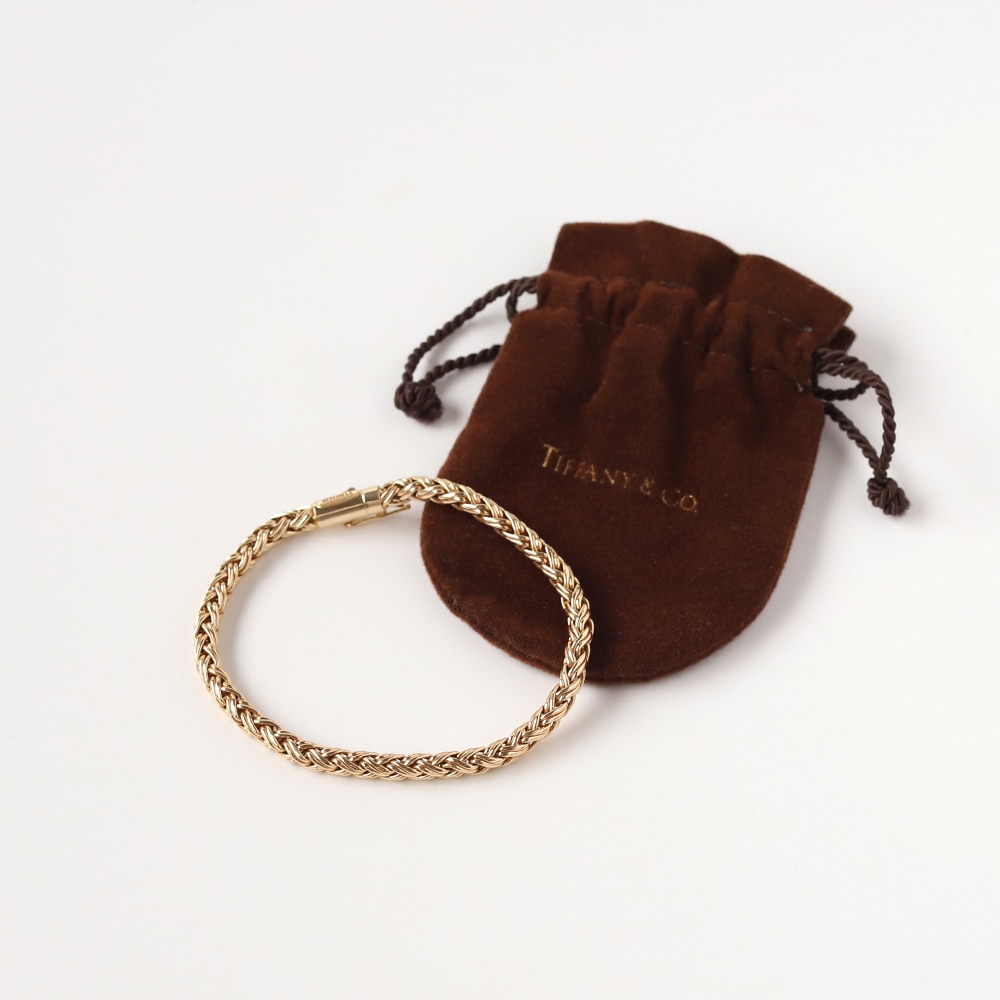 【1980s】TIFFANY&Co. 14k Gold Braid Chain Bracelet