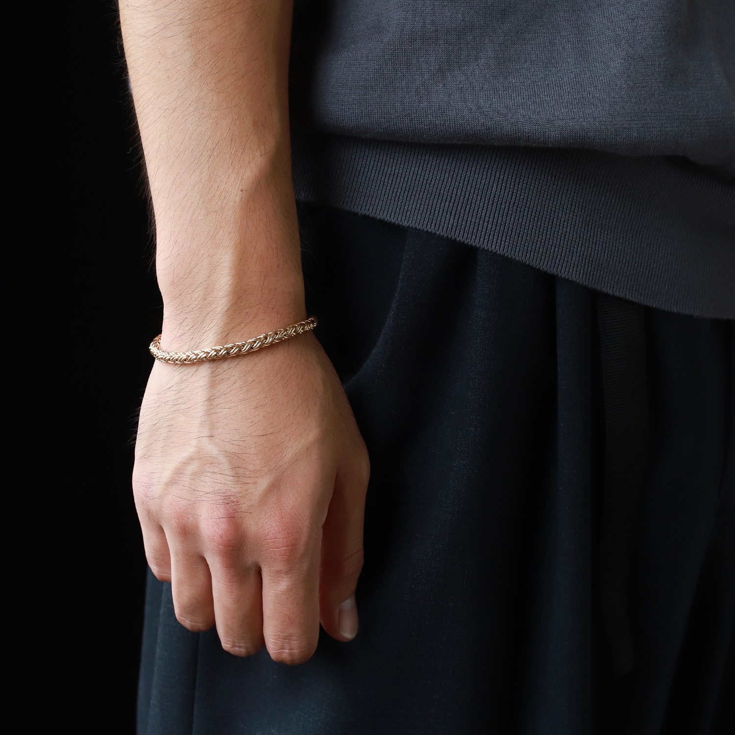 【1980s】TIFFANY&Co. 14k Gold Braid Chain Bracelet