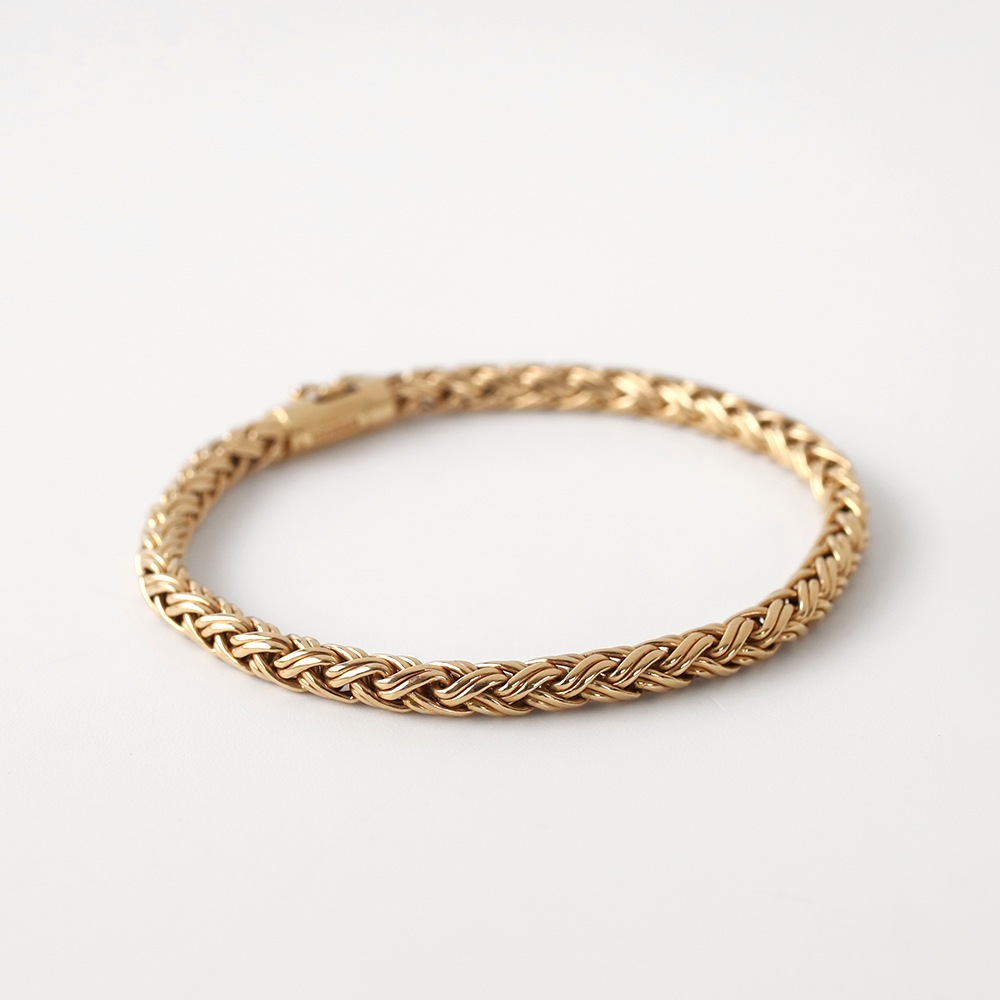 【1980s】TIFFANY&Co. 14k Gold Braid Chain Bracelet
