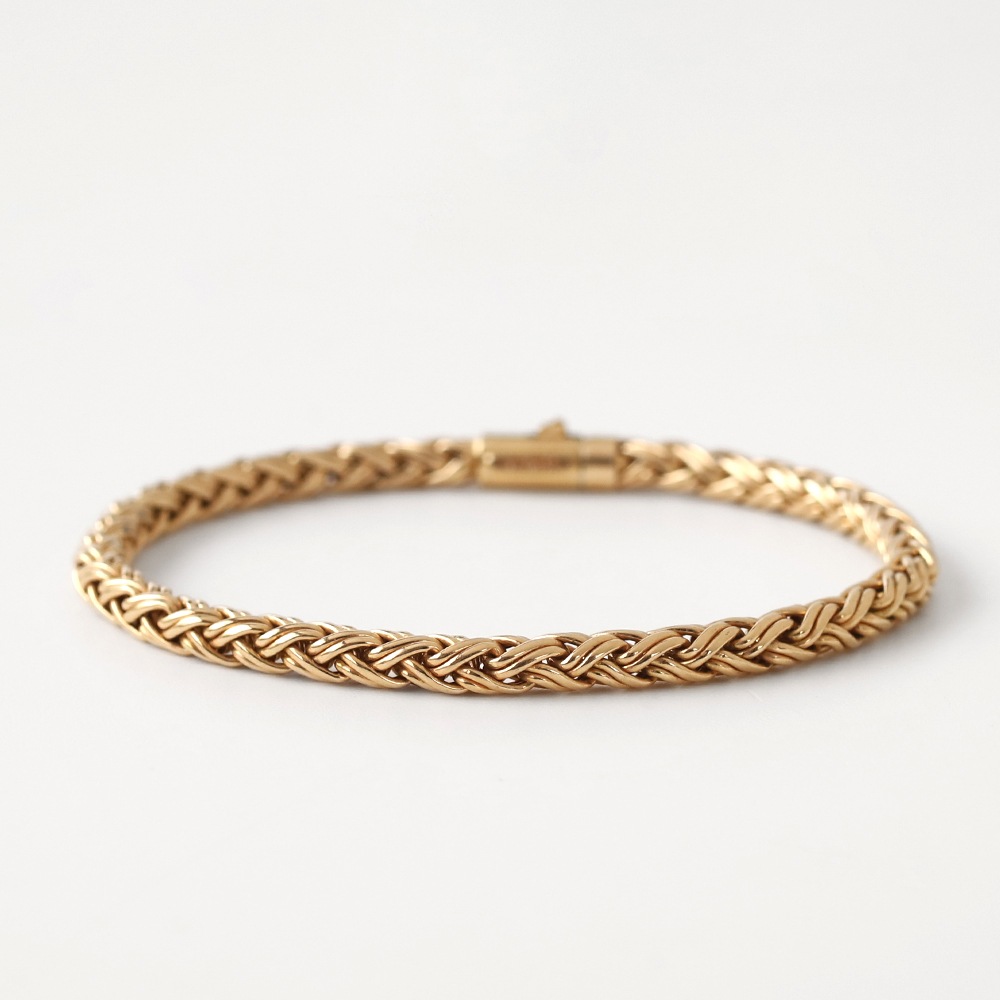 【1980s】TIFFANY&Co. 14k Gold Braid Chain Bracelet