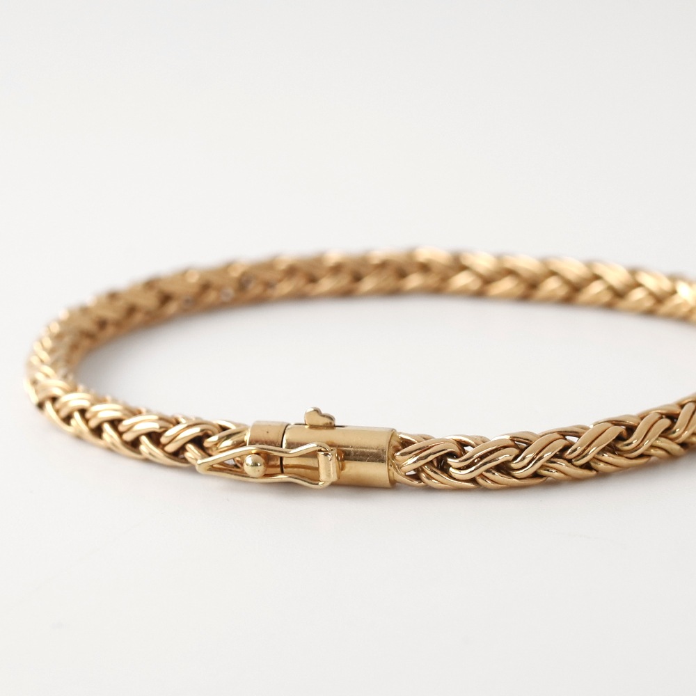 【1980s】TIFFANY&Co. 14k Gold Braid Chain Bracelet