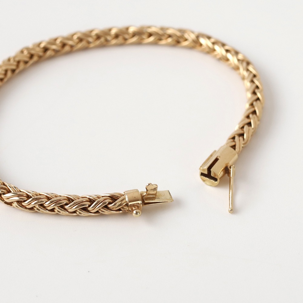 【1980s】TIFFANY&Co. 14k Gold Braid Chain Bracelet