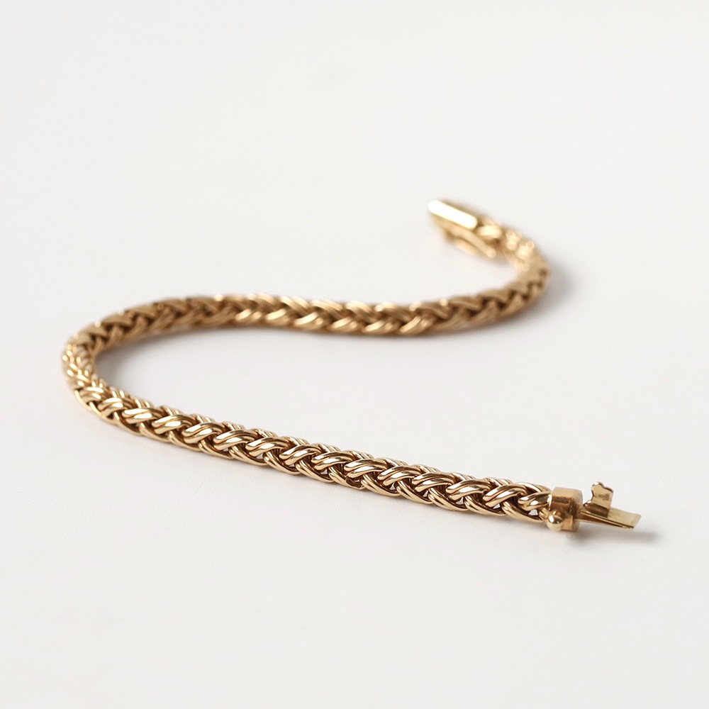 【1980s】TIFFANY&Co. 14k Gold Braid Chain Bracelet