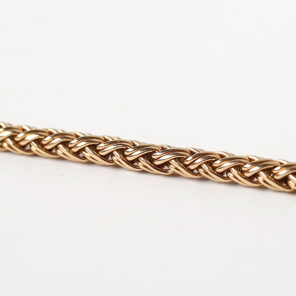 【1980s】TIFFANY&Co. 14k Gold Braid Chain Bracelet