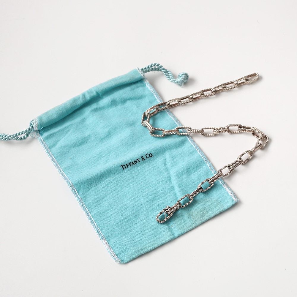 【1990s】TIFFANY&Co. Herringbone Necklace/Bracelet Made in France