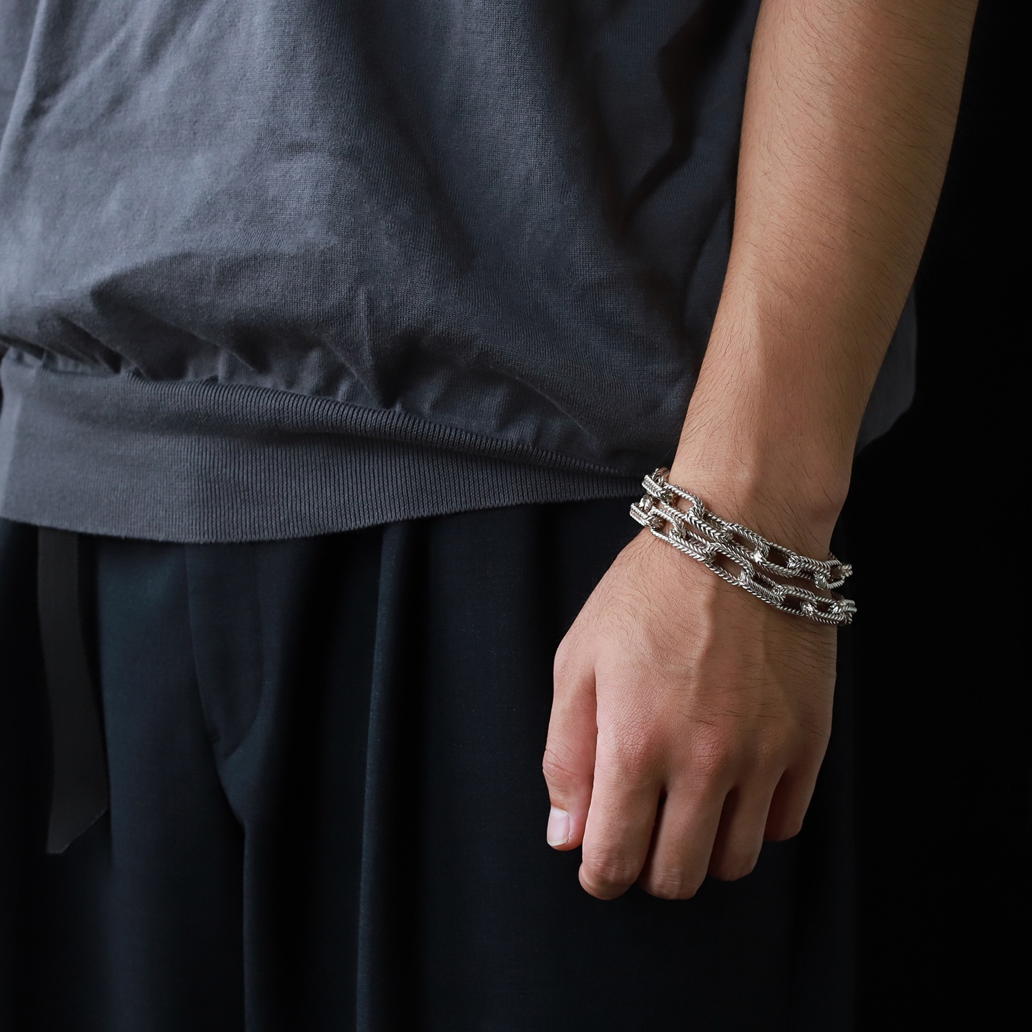 【1990s】TIFFANY&Co. Herringbone Necklace/Bracelet Made in France