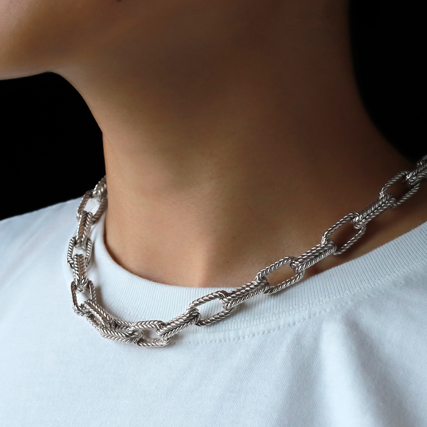 【1990s】TIFFANY&Co. Herringbone Necklace/Bracelet Made in France