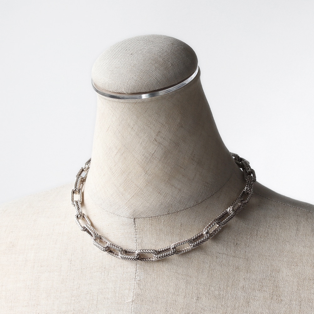 【1990s】TIFFANY&Co. Herringbone Necklace/Bracelet Made in France