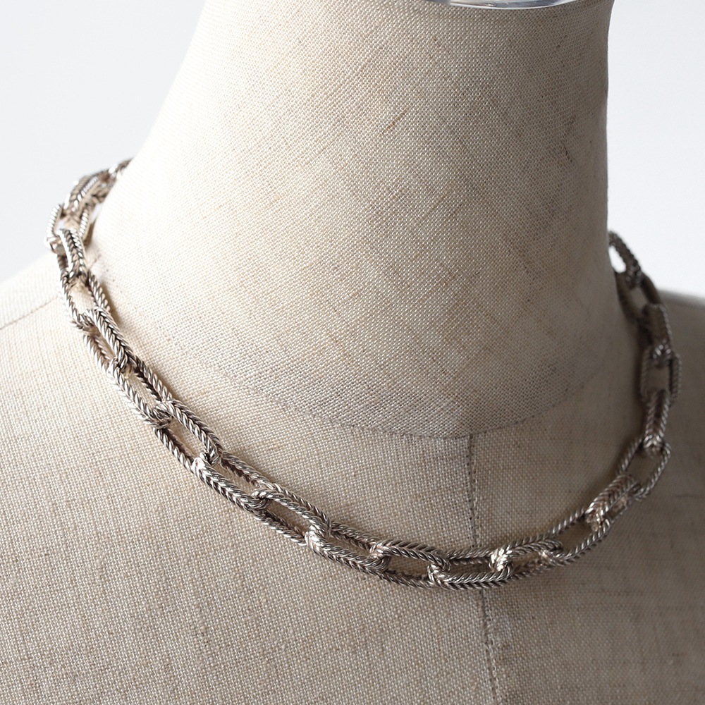 【1990s】TIFFANY&Co. Herringbone Necklace/Bracelet Made in France