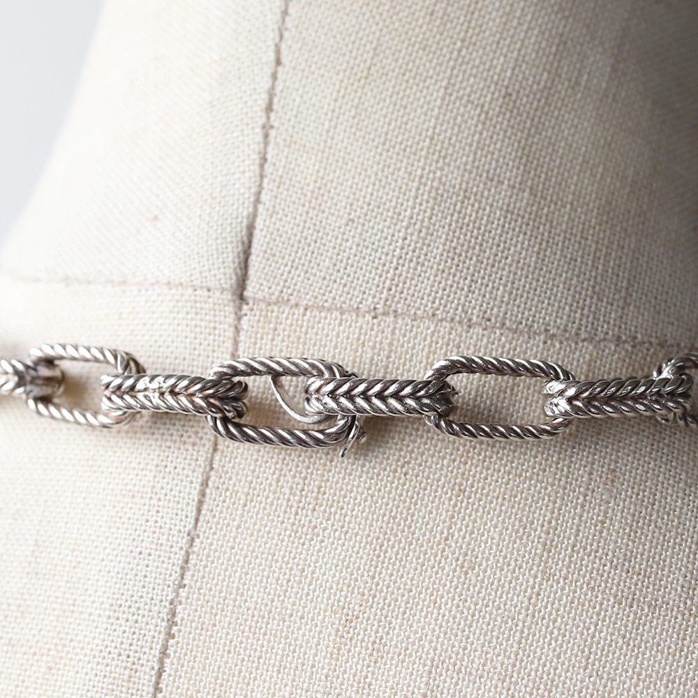 【1990s】TIFFANY&Co. Herringbone Necklace/Bracelet Made in France