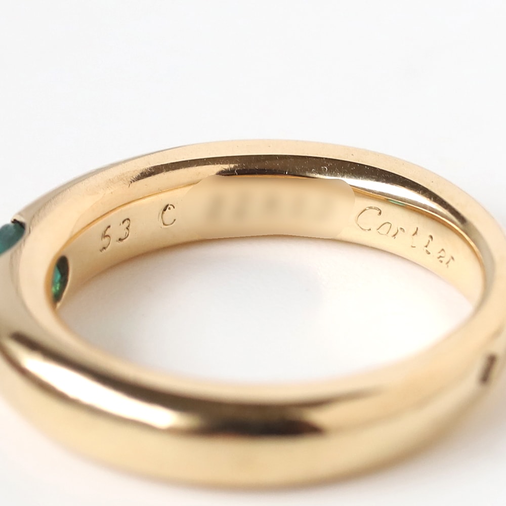 【2000】Cartier Ellipse Emerald Ring 18K YG