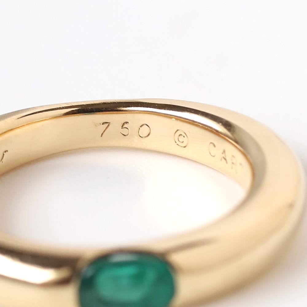 【2000】Cartier Ellipse Emerald Ring 18K YG