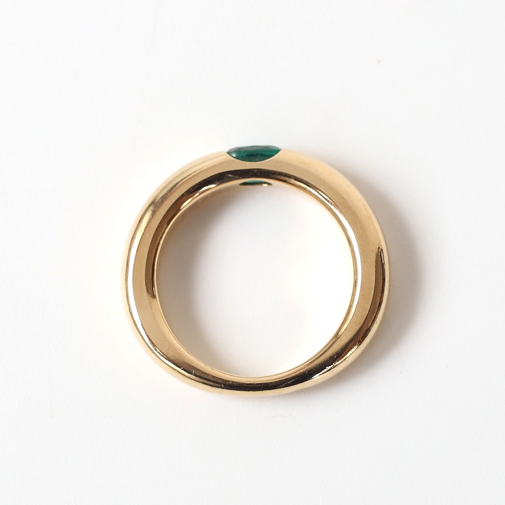 【2000】Cartier Ellipse Emerald Ring 18K YG