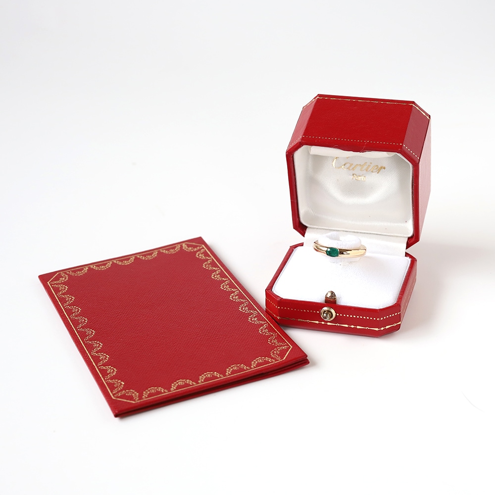 【2000】Cartier Ellipse Emerald Ring 18K YG