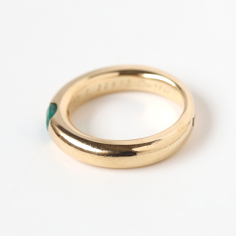 【2000】Cartier Ellipse Emerald Ring 18K YG