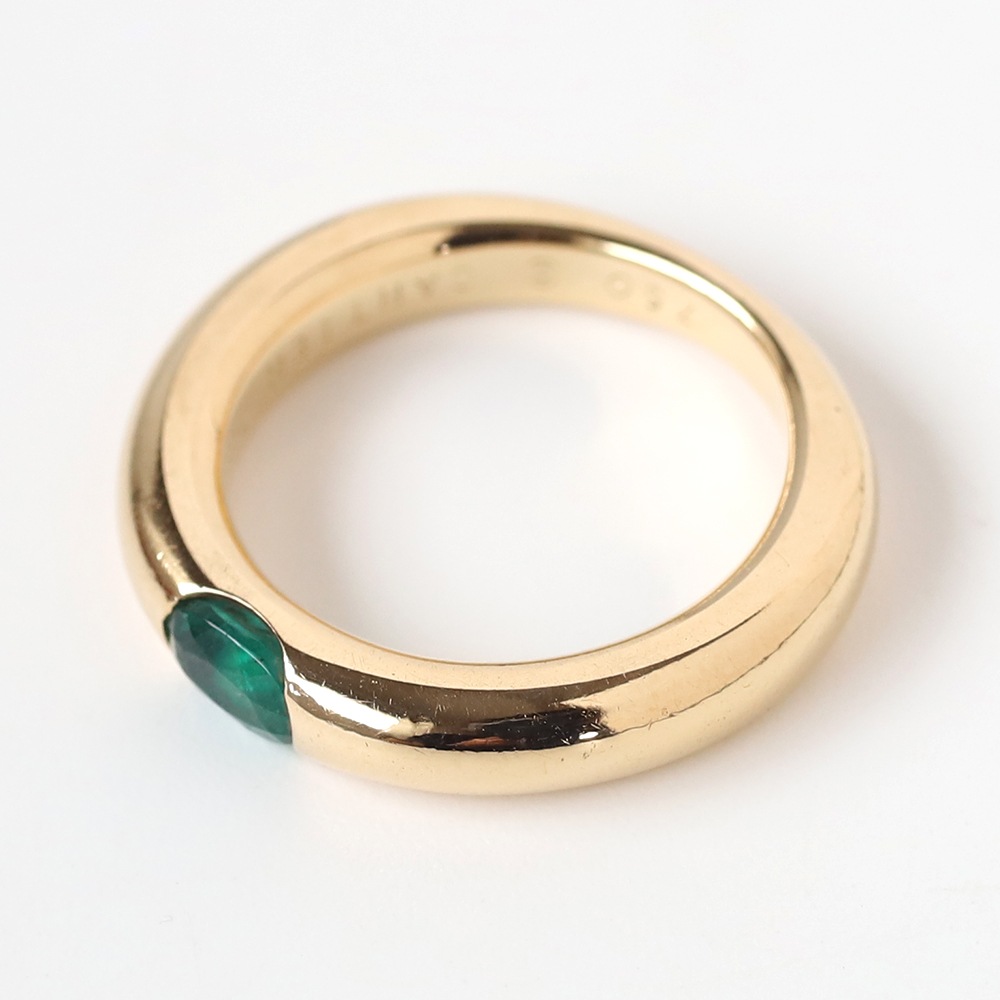 【2000】Cartier Ellipse Emerald Ring 18K YG