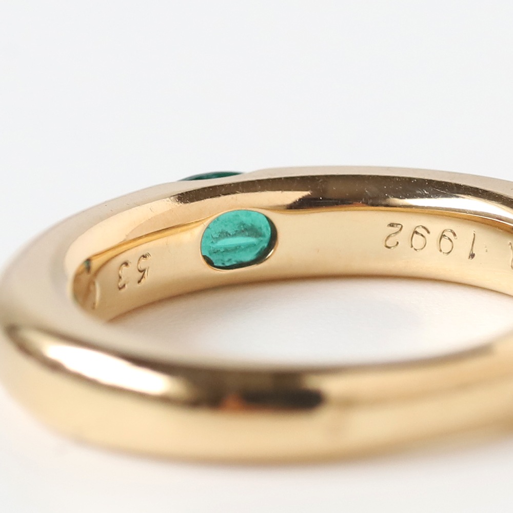 【2000】Cartier Ellipse Emerald Ring 18K YG