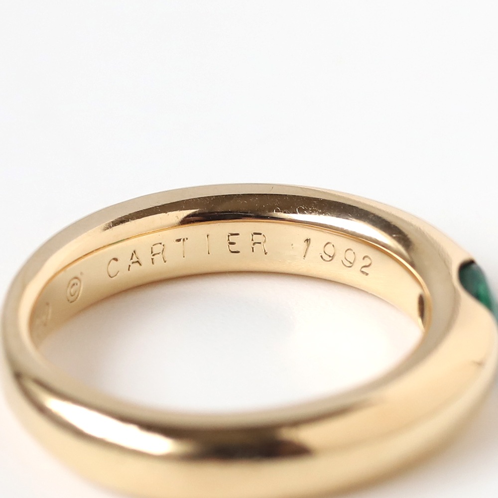 【2000】Cartier Ellipse Emerald Ring 18K YG