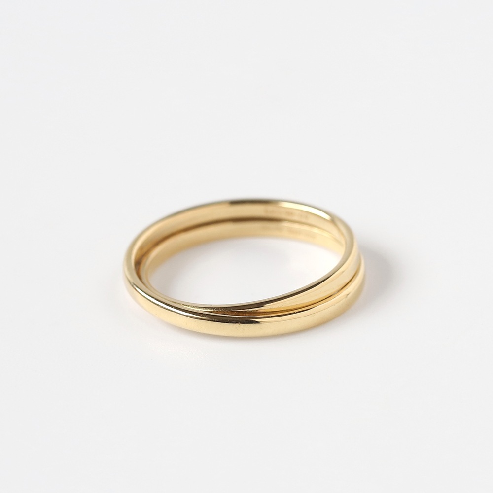 【OLD】HERMES Double Band Ring 18K YG