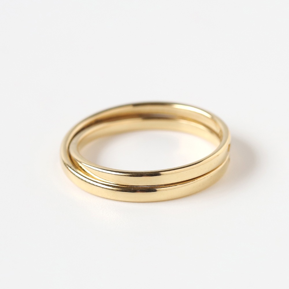 【OLD】HERMES Double Band Ring 18K YG
