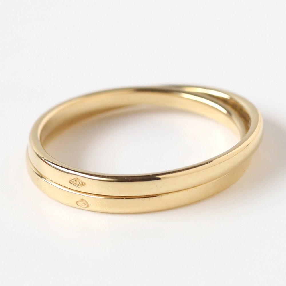 【OLD】HERMES Double Band Ring 18K YG