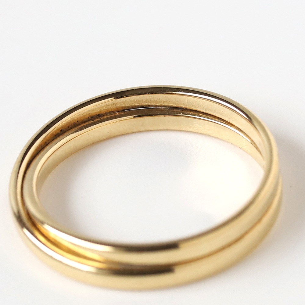 【OLD】HERMES Double Band Ring 18K YG