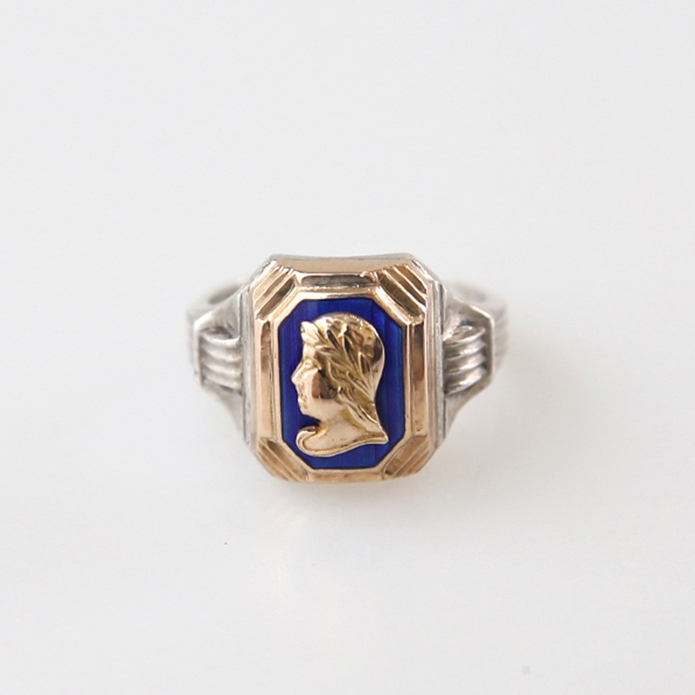 【1910-20s】EDUARD WINTERA 10k×SILVER RING