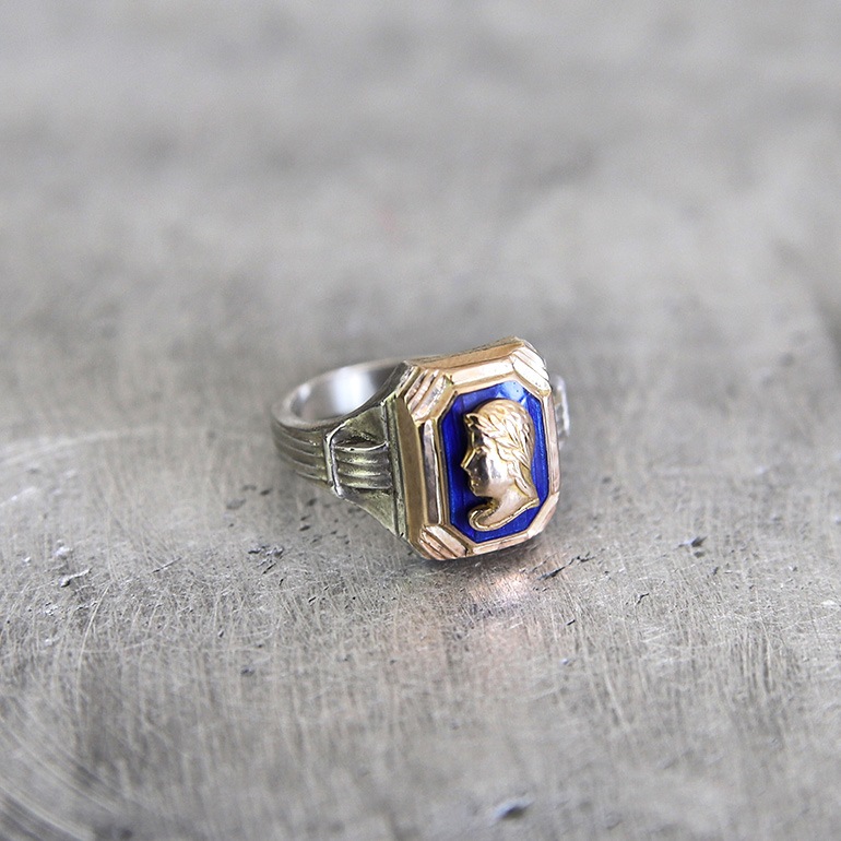 【1910-20s】EDUARD WINTERA 10k×SILVER RING