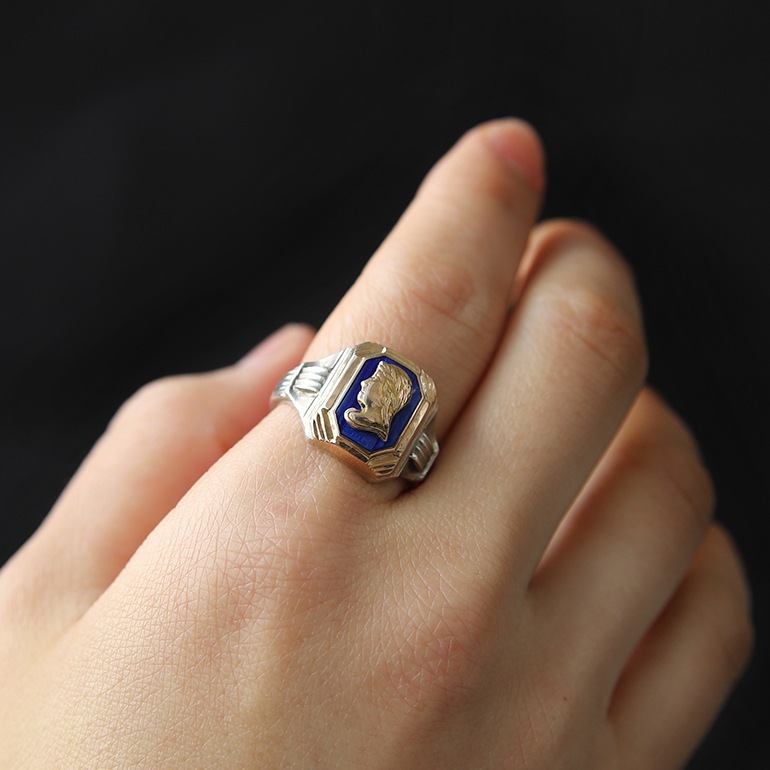 【1910-20s】EDUARD WINTERA 10k×SILVER RING