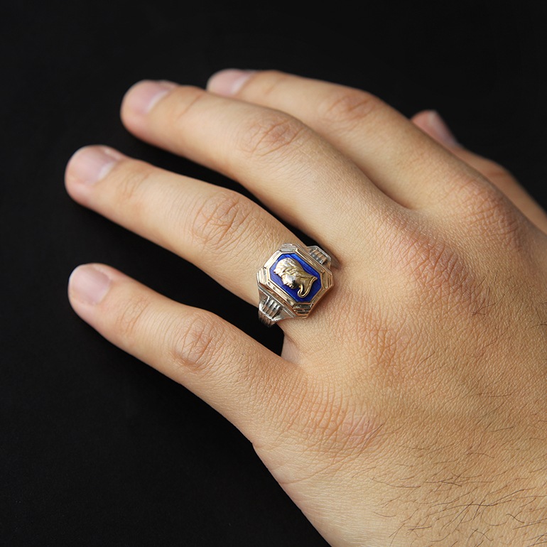 【1910-20s】EDUARD WINTERA 10k×SILVER RING