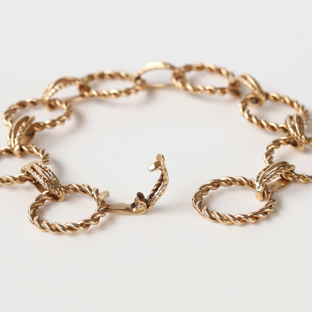 【VINTAGE】Van Cleef & Arpels<br>14k Gold Round Link Bracelet