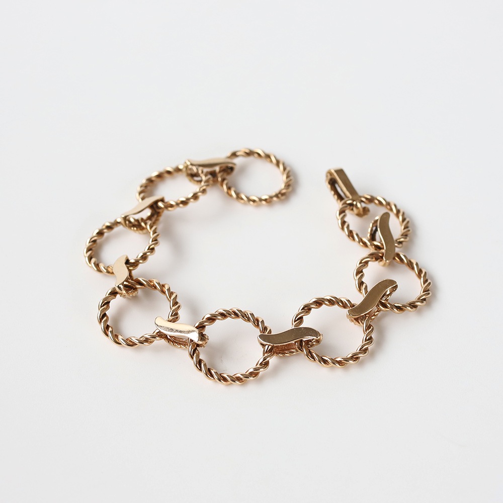 【VINTAGE】Van Cleef & Arpels<br>14k Gold Round Link Bracelet
