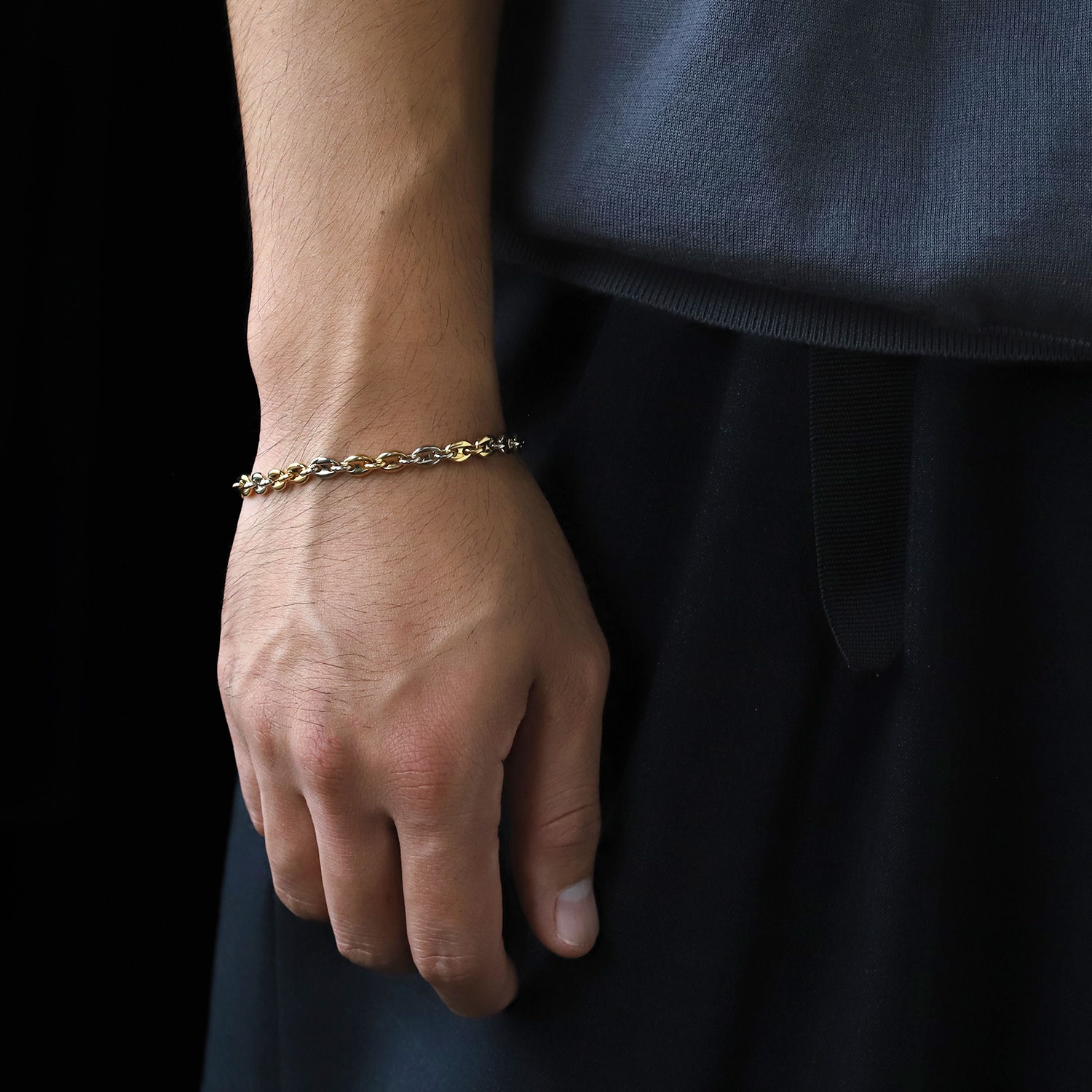 【VINTAGE】Cartier Marine Chain bracelet 18k YG/WG