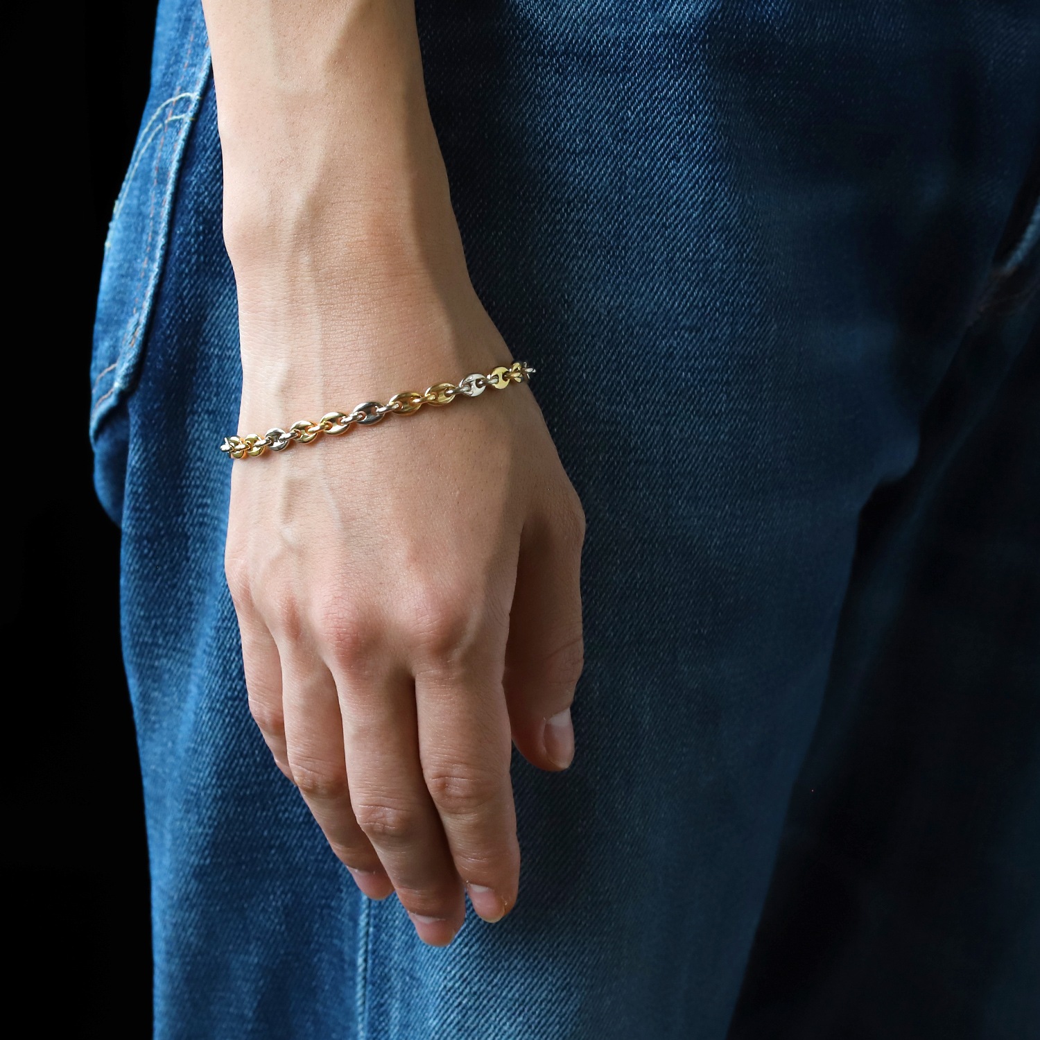 【VINTAGE】Cartier Marine Chain bracelet 18k YG/WG