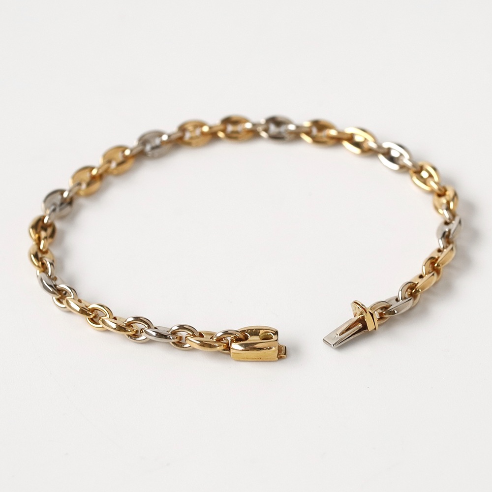 【VINTAGE】Cartier Marine Chain bracelet 18k YG/WG