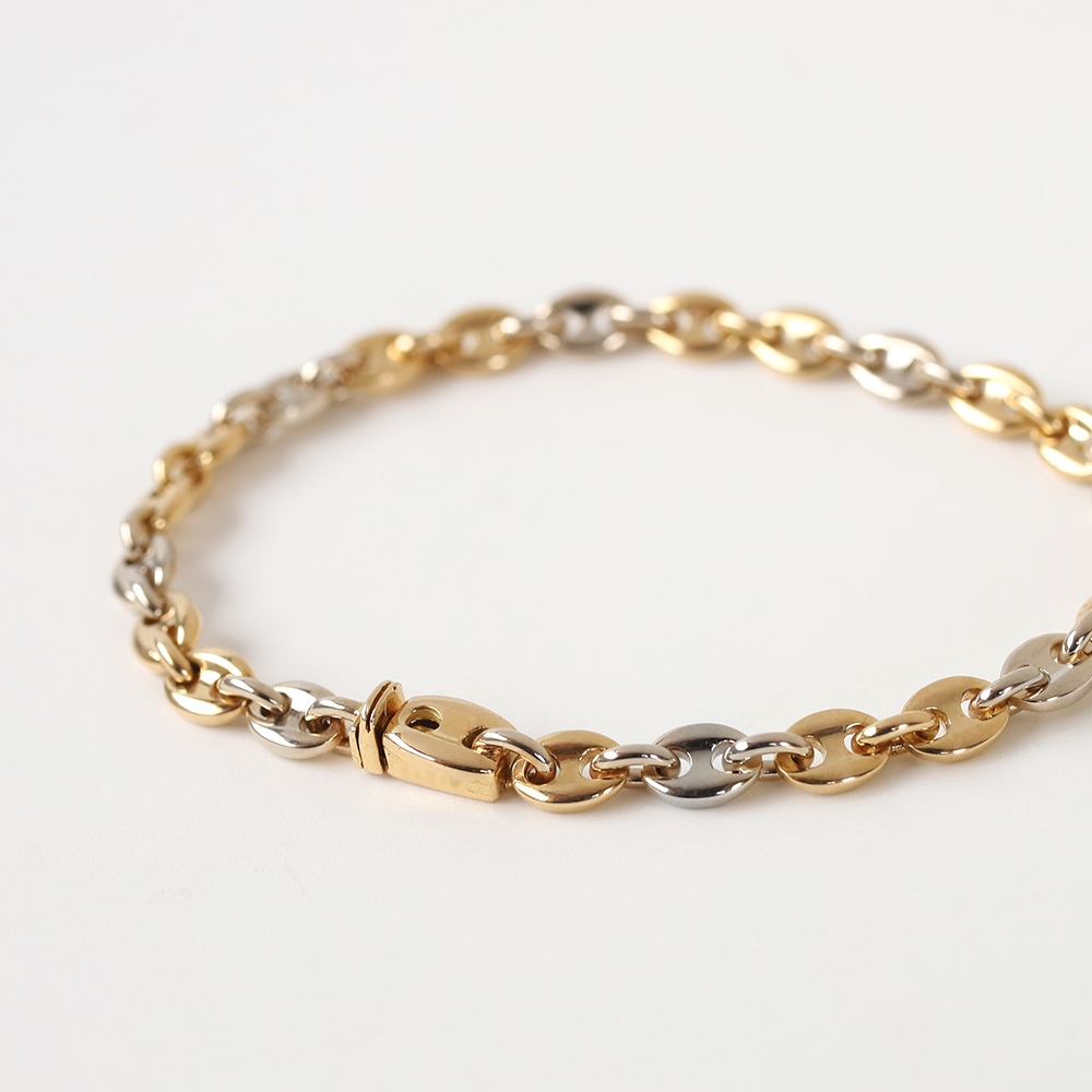 【VINTAGE】Cartier Marine Chain bracelet 18k YG/WG