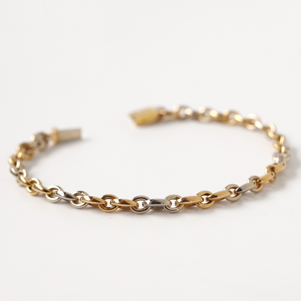 【VINTAGE】Cartier Marine Chain bracelet 18k YG/WG