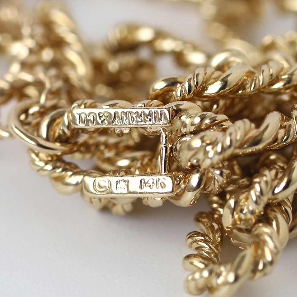 【1970s】TIFFANY&Co. 14k Gold Twist Chain Bracelet