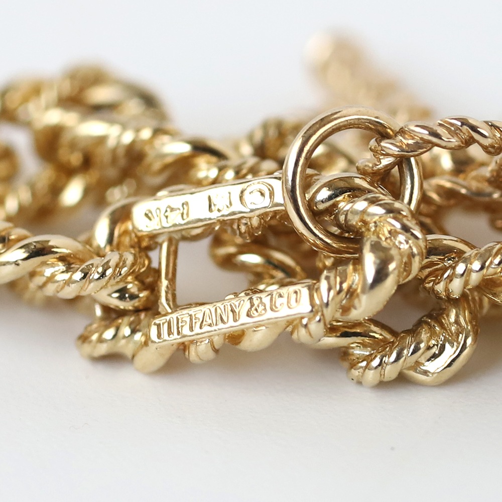 【1970s】TIFFANY&Co. 14k Gold Twist Chain Bracelet