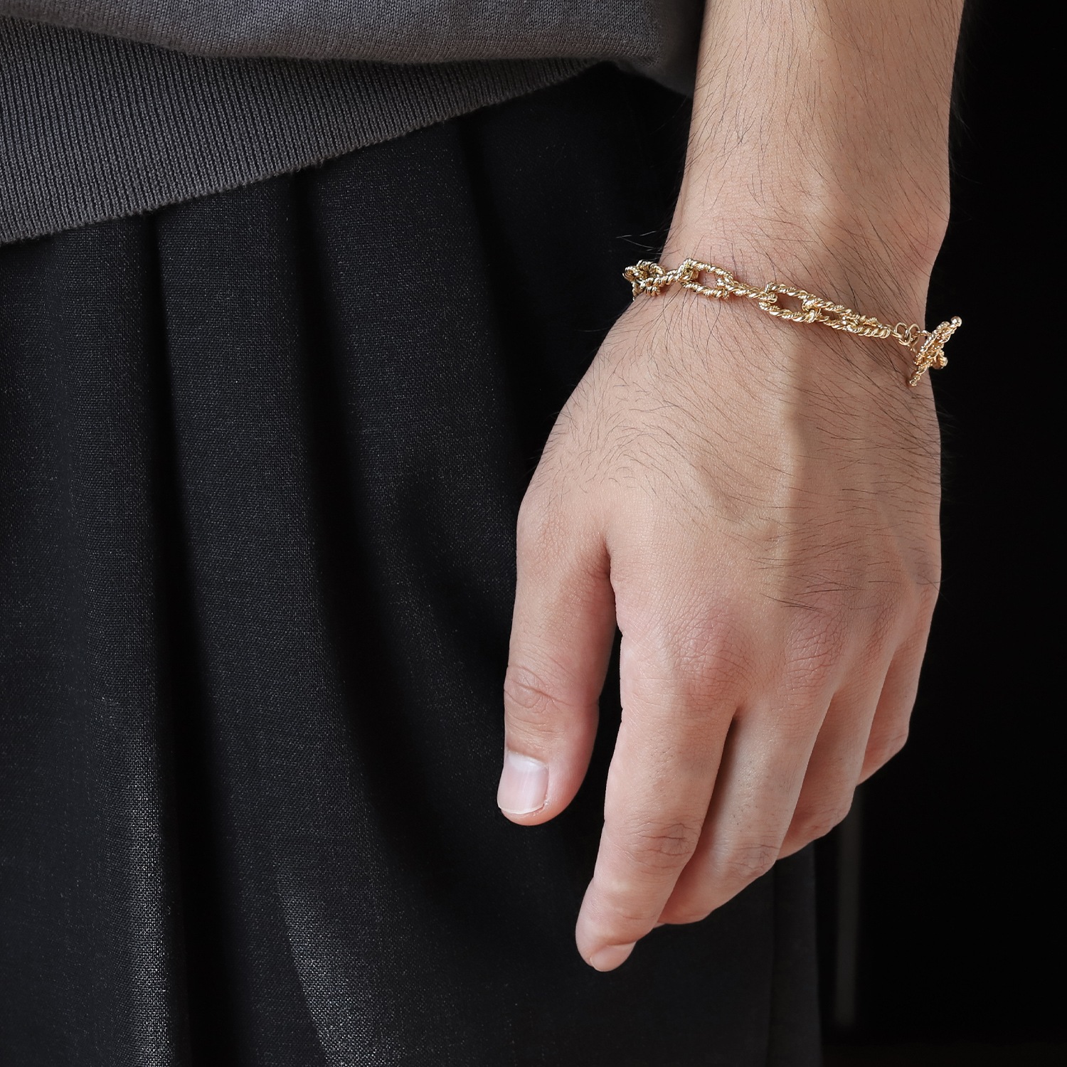【1970s】TIFFANY&Co. 14k Gold Twist Chain Bracelet