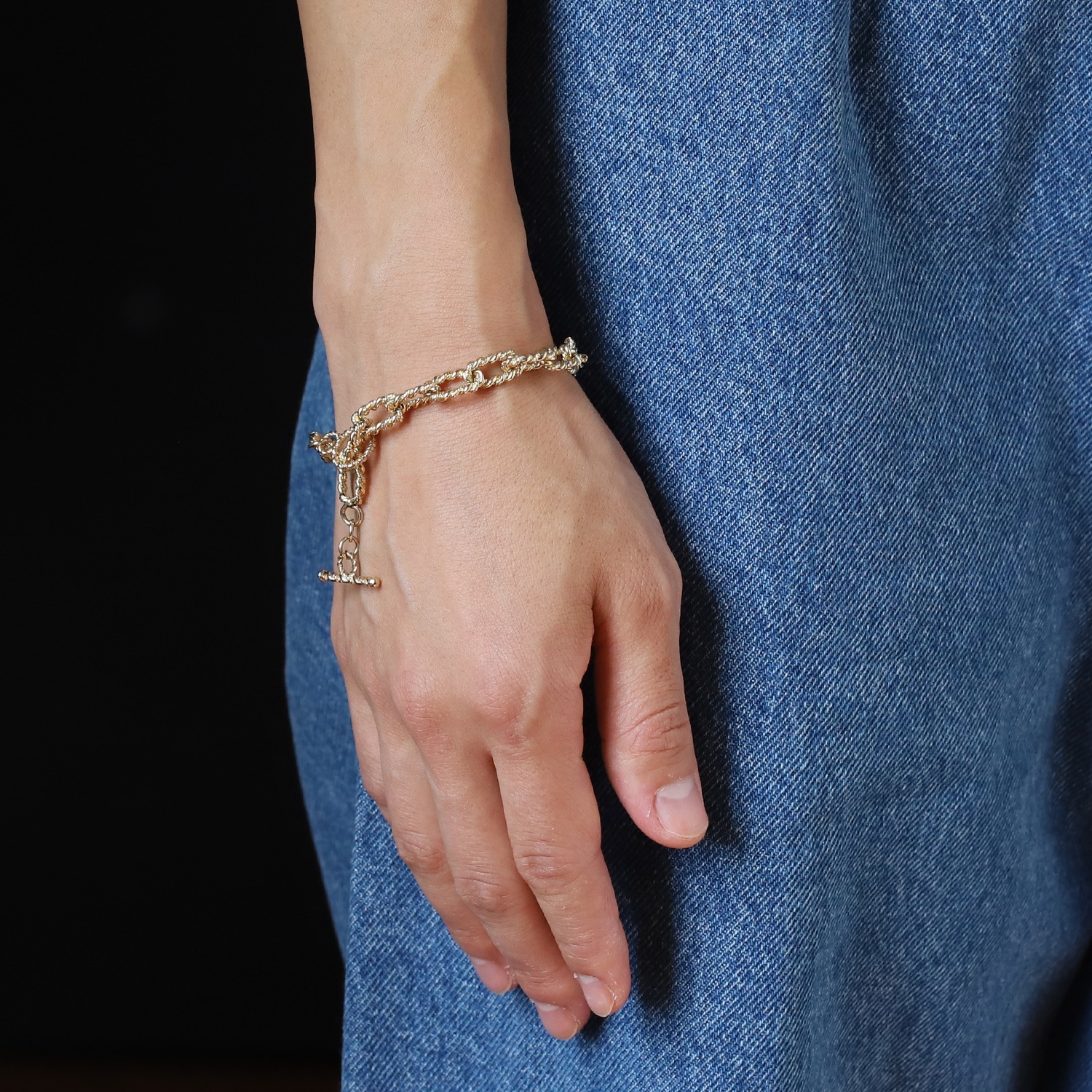 【1970s】TIFFANY&Co. 14k Gold Twist Chain Bracelet