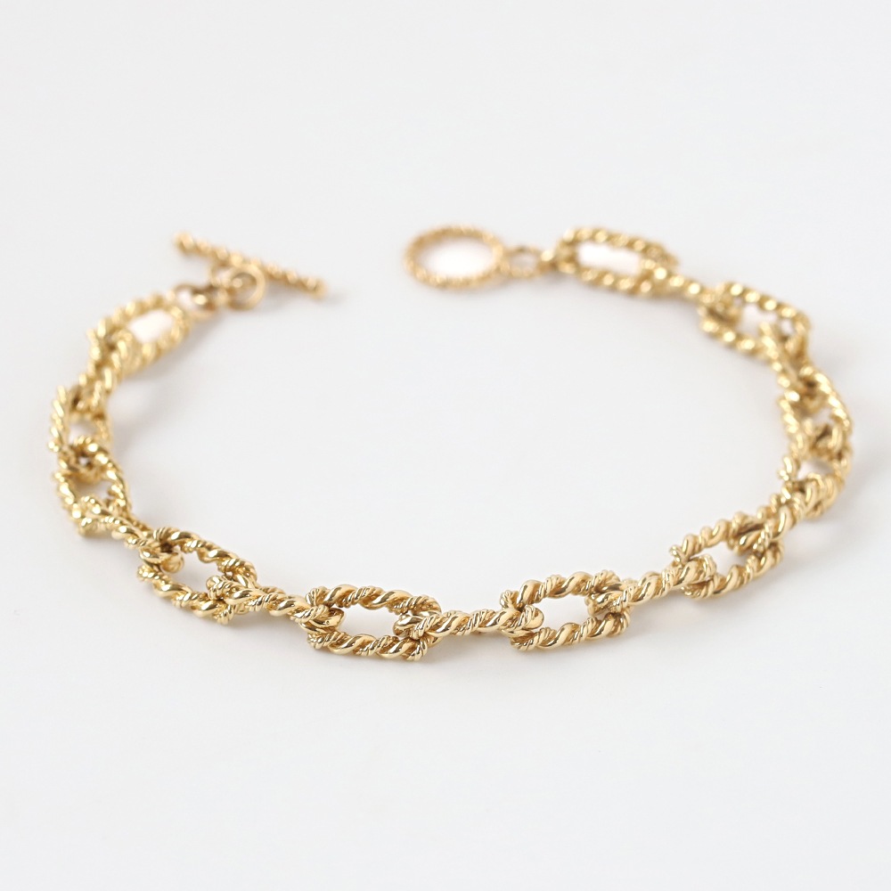 【1970s】TIFFANY&Co. 14k Gold Twist Chain Bracelet