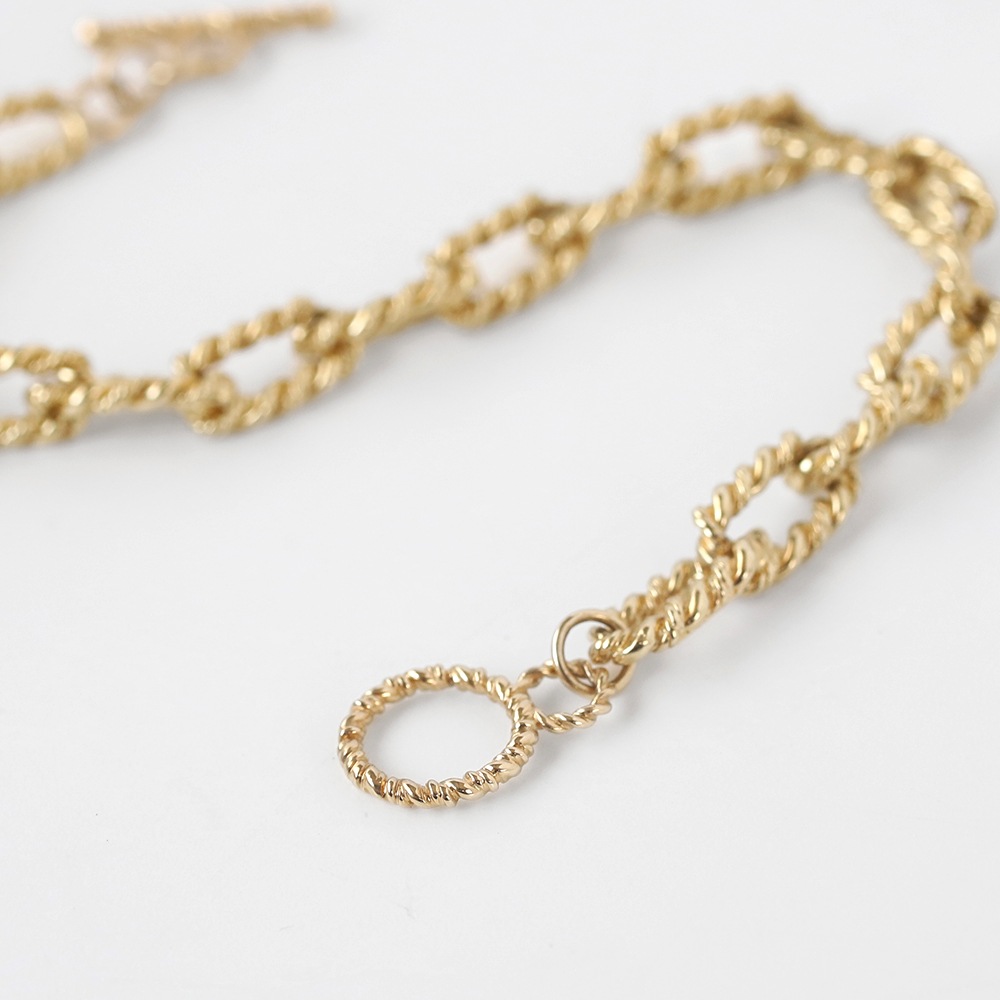 【1970s】TIFFANY&Co. 14k Gold Twist Chain Bracelet