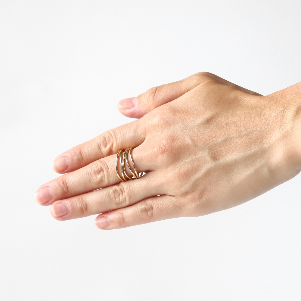 【USED】TIFFANY&Co. 18k Gold Elsa Peretti 5Row Wave Ring