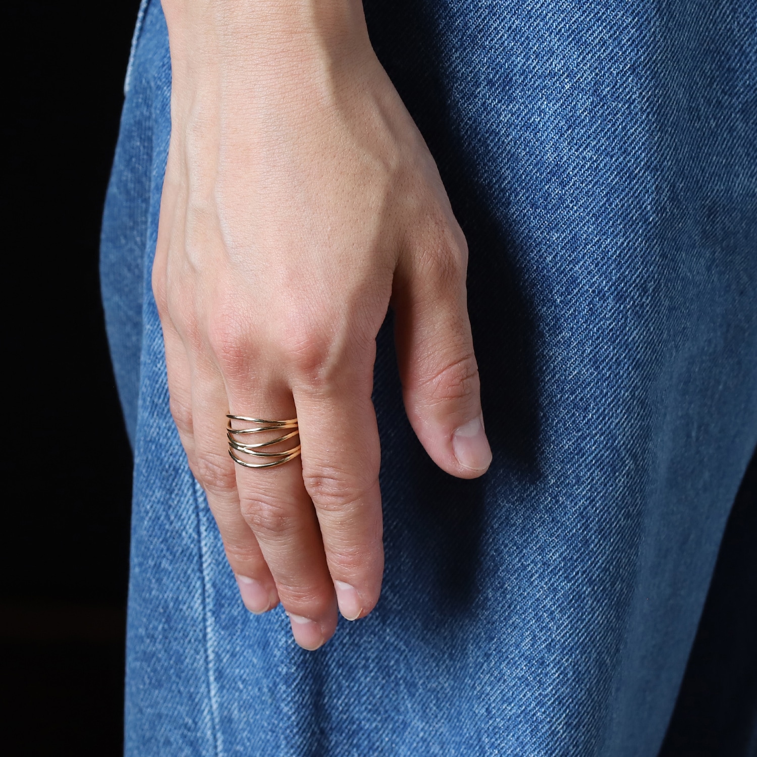 【USED】TIFFANY&Co. 18k Gold Elsa Peretti 5Row Wave Ring