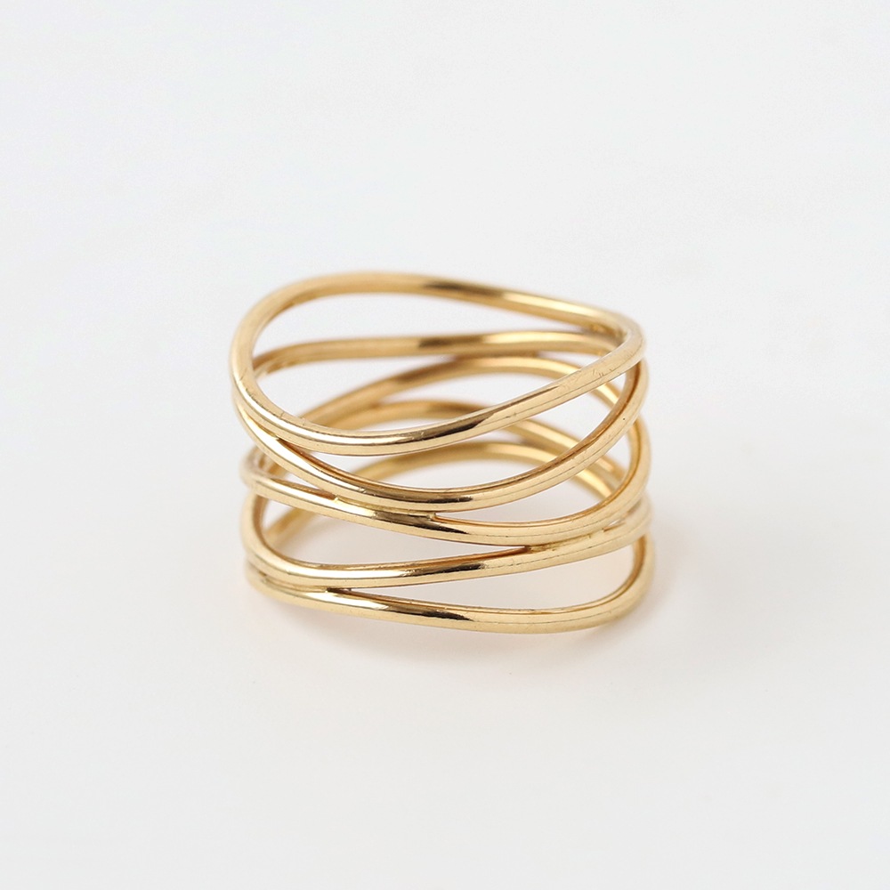 【USED】TIFFANY&Co. 18k Gold Elsa Peretti 5Row Wave Ring