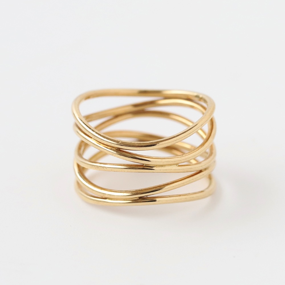 【USED】TIFFANY&Co. 18k Gold Elsa Peretti 5Row Wave Ring