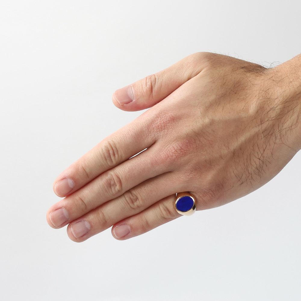【1980s】TIFFANY&Co.<br>14k Gold Lapis Lazuli Signet Ring